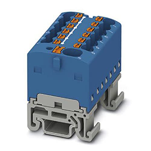 PHOENIX CONTACT PTFIX 4/12X1.5-NS15A BU Verteilerblock, 41A Nennstrom, Push-in-Anschluss, 13 Anzahl der Anschlüsse, 31.4 mm Breite, Blau, 20 Stück von PHOENIX CONTACT