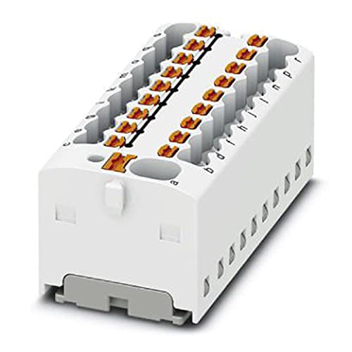 PHOENIX CONTACT PTFIX 4/18X1.5 WH Verteilerblock, Grundklemme mit Einspeisung,41A Nennstrom,Push-in-Anschluss,19 Anzahl der Anschlüsse,43.9mm Breite, 17.7mm Höhe, Direktmontage mit Flansch, 20 Stück PHOENIX CONTACT PTFIX 4/18X1.5 WH Verteilerblock, Grundklemme mit Einspeisung,41A Nennstrom,Push-in-Anschluss,19 Anzahl der Anschlüsse,43.9mm Breite, 17.7mm Höhe, Direktmontage mit Flansch, 20 Stück von PHOENIX CONTACT