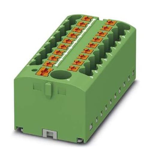 PHOENIX CONTACT PTFIX 6/18X2,5 GN Verteilerblock, Grundklemme mit Einspeisung, 450 V, 24 A, Anzahl der Anschlüsse 19, Querschnitt 0,14 mm²-4 mm², AWG 26-12, Breite 56,5 mm, Höhe 21,7 mm, Grün, 8 Stück PHOENIX CONTACT PTFIX 6/18X2,5 GN Verteilerblock, Grundklemme mit Einspeisung, 450 V, 24 A, Anzahl der Anschlüsse 19, Querschnitt 0,14 mm²-4 mm², AWG 26-12, Breite 56,5 mm, Höhe 21,7 mm, Grün, 8 Stück von PHOENIX CONTACT