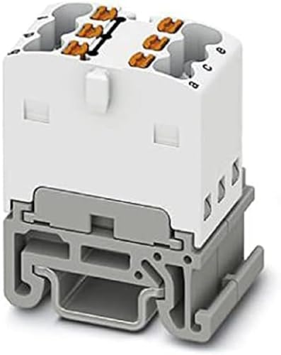 PHOENIX CONTACT PTFIX 6X1,5-NS15A WH Verteilerblock, Intern Gebrückt, 500 V, 17,5 A, Anzahl der Anschlüsse 6, Querschnitt 0,14 mm²-2,5 mm², AWG: 26-14, Breite 12,5 mm, Weiß, Montageart NS 15, 20 Stück von PHOENIX CONTACT