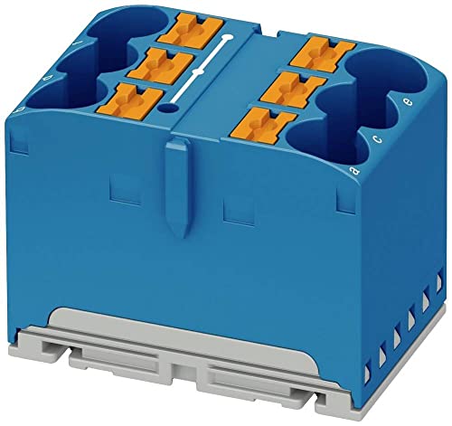 PHOENIX CONTACT PTFIX 6X10/S BU Verteilerblock, 37mm Breite, 20-6 AWG, 450V Nennspannung, 57A Nennstrom, 6 Anschlüsse, 0.5 mm²- 16 mm² Querschnitt, Blau, 10 Stück PHOENIX CONTACT PTFIX 6X10/S BU Verteilerblock, 37mm Breite, 20-6 AWG, 450V Nennspannung, 57A Nennstrom, 6 Anschlüsse, 0.5 mm²- 16 mm² Querschnitt, Blau, 10 Stück von PHOENIX CONTACT