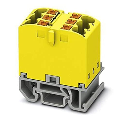 PHOENIX CONTACT PTFIX 6X2,5-NS15A YE Verteilerblock, Block mit waagerechter Ausrichtung, 690 V, 24 A, Anzahl der Anschlüsse 6, Querschnitt 0,14 mm²-4 mm², 10 Stück von PHOENIX CONTACT