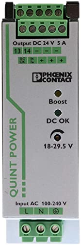 PHOENIX CONTACT QUINT-PS/1AC/24DC/5 Primär Getaktete Stromversorgung, SFB Technology, 1-Phasig Eingang, 24 V DC / 5 A Ausgang, Grau von PHOENIX CONTACT