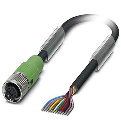 PHOENIX CONTACT SAC-12P-15.0-PVC/FS SCO Sensor/Aktor-Kabel, 12-Polig, A Kodierung, 15m Kabellänge, Schwarz von PHOENIX CONTACT