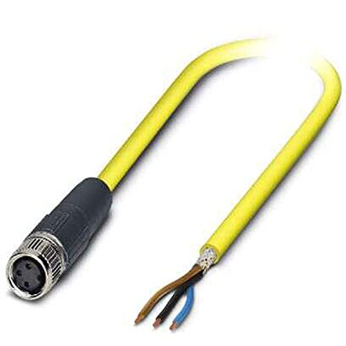 PHOENIX CONTACT SAC-3P-10.0-542/M8 FS SH BK Sensor/Aktor-Kabel, 3 Polig, Geschirmt, 10m Kabellänge, 105.600g, Gelb von PHOENIX CONTACT