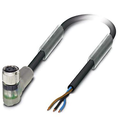 PHOENIX CONTACT SAC-3P-5.0-PVC/M 8FR-2L Sensor/Aktor-Kabel, 3-Polig, Freies Leitungsende, Auf Buchse Gewinkelt M8, mit 2 LEDs, 5m Kabellänge, Schwarz PHOENIX CONTACT SAC-3P-5.0-PVC/M 8FR-2L Sensor/Aktor-Kabel, 3-Polig, Freies Leitungsende, Auf Buchse Gewinkelt M8, mit 2 LEDs, 5m Kabellänge, Schwarz von PHOENIX CONTACT
