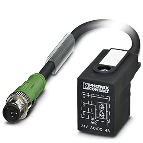 PHOENIX CONTACT SAC-3P-M12MS/3.0-PUR/BI-1L-Z Sensor/Aktor-Kabel, 3 Polig, A Kodierung, 3m Kabellänge, Schwarz/Grau von PHOENIX CONTACT