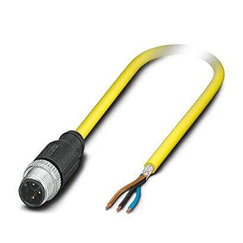 PHOENIX CONTACT SAC-3P-M12MS/5.0-542 SH BK Sensor/Aktor-Kabel, 3 Polig, Geschirmt, Kodierung A, 5m Kabellänge, 22.220g, 22.220g, Gelb von PHOENIX CONTACT