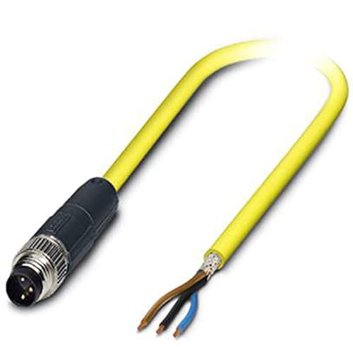 PHOENIX CONTACT SAC-3P-M8MS/10.0-542 SH BK Sensor/Aktor-Kabel, 3 Polig, Geschirmt, 10m Kabellänge, 326.600g, Gelb von PHOENIX CONTACT