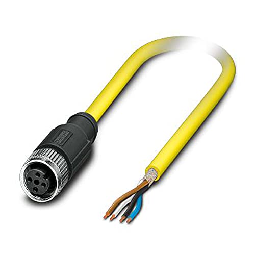 PHOENIX CONTACT SAC-4P-2.0-542/M12FS SH BK Sensor/Aktor-Kabel, 4 Polig, Geschirmt, Kodierung A, 2m Kabellänge, 77.700g, Gelb von PHOENIX CONTACT