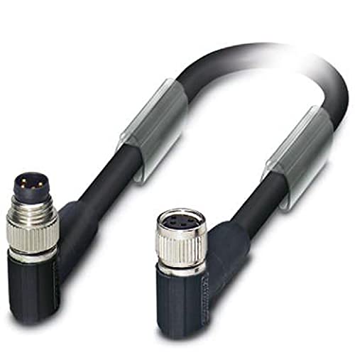 PHOENIX CONTACT SAC-4P-M 8MR/0.13-950/M 8FR Bussystem-Kabel, 4 Polig, Stecker Gewinkelt M8, 0.13m Kabellänge, Schwarz von PHOENIX CONTACT