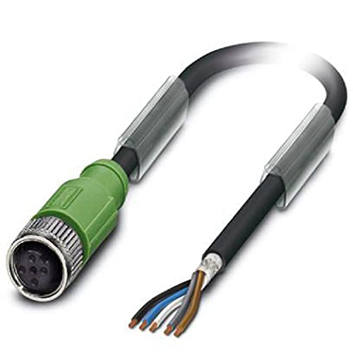 PHOENIX CONTACT SAC-5P-15.0-PUR/M12FS SH Sensor/Aktor-Kabel, 5 Polig, M12 Buchse Gerade, 15m Kabellänge, Schwarz/Grau von PHOENIX CONTACT