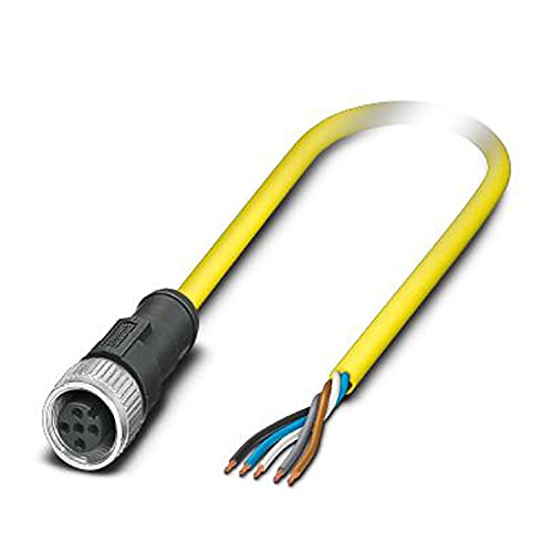 PHOENIX CONTACT SAC-5P-5.0-542/M12FS BK Sensor/Aktor-Kabel, 5 Polig, 5m Kabellänge, 222.900g, Gelb von PHOENIX CONTACT