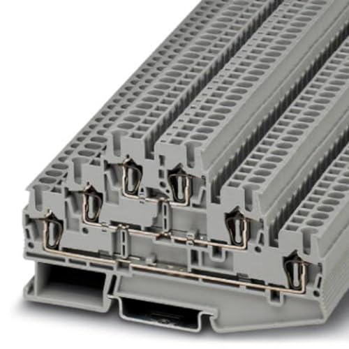 PHOENIX CONTACT ST 2,5-3L Mehrstockklemme, 2,5 mm² Nennquerschnitt, 6 Anschlüsse, Grau, 1 Stück von PHOENIX CONTACT