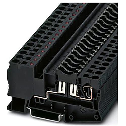 PHOENIX CONTACT ST 4-FSI/C-LED 24 Sicherungsklemme mit Leuchtanzeige zur Montage auf NS 35, 4 mm² Nennquerschnitt, 2 Anschlüsse, Schwarz, 50 Stück von PHOENIX CONTACT