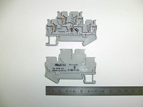 PHOENIX CONTACT STTB 2,5-2DIO/O-UL/O-UR Bauelementreihenklemme mit Integrierter Diode, 2,5 mm² Nennquerschnitt, 4 Anschlüsse, Grau, 50 Stück von PHOENIX CONTACT