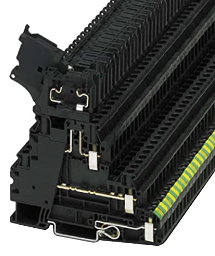 PHOENIX CONTACT UT 4-PE/L/HESILA 250 (5X20) Sicherung Modularer Klemmenblock mit Schraubanschluss, 5 Anzahl der Anschlüsse, AWG 26 - 10, 4mm² Nennquerschnitt, Schwarz, 50 Stück von PHOENIX CONTACT