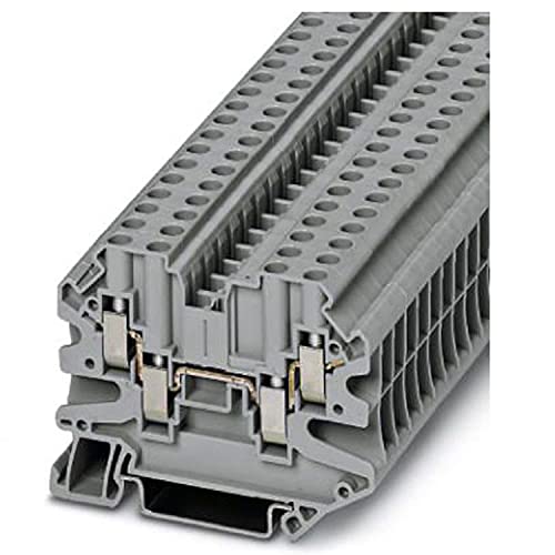 PHOENIX CONTACT UT 4-QUATTRO HV Vieradriger Universalklemmenblock mit Schraubanschluss, 4 Anzahlen, AWG 26 - 10, 4mm² Nennquerschnitt, Grau, 50 Stück von PHOENIX CONTACT
