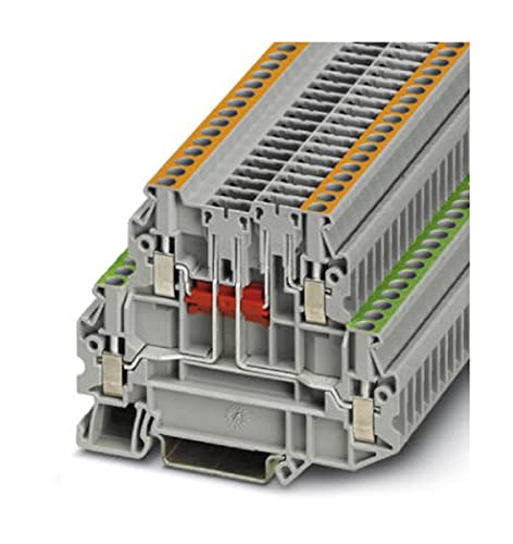 PHOENIX CONTACT UTT 2,5-2TG-P/P Trennen Sie den Klemmenblock mit den Testschrauben zum Einsetzen der Teststecker, 4 Anzahl der Anschlüsse, AWG 26 - 12, 2.5mm² Nennquerschnitt, Grau, 50 Stück von PHOENIX CONTACT