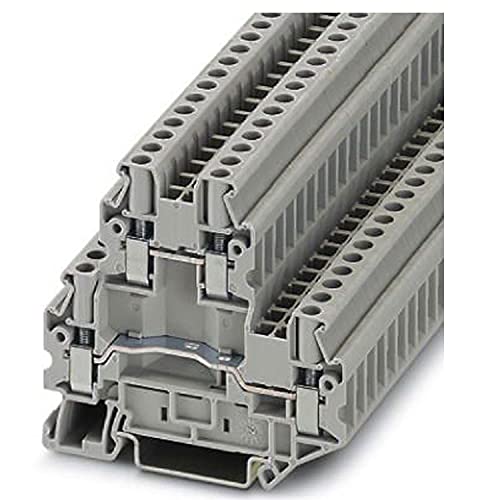 PHOENIX CONTACT UTTB 4-BE Komponentenklemmenblock zum Installieren von Komponenten, 4 Anzahl der Anschlüsse, AWG 26 - 10, 4mm² Nennquerschnitt, Grau, 50 Stück von PHOENIX CONTACT