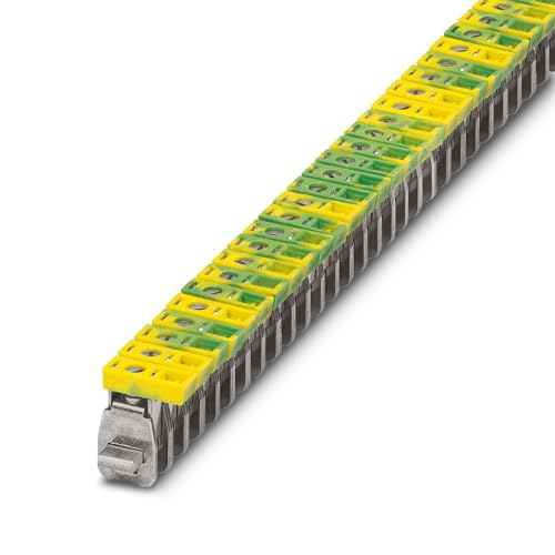 Phoenix Contact AKG Polyamid Verbindungsklemme Grün/Gelb, Schraubanschluss 14 → 6 AWG / 76A, Packung a 50 Stück von PHOENIX CONTACT