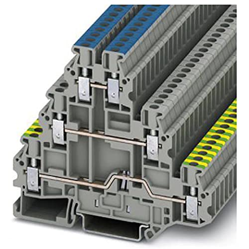 Phoenix Contact UT 2.5-PE/L/N Reihenklemmenblock Dreifach Grau, 2.5mm², 500 V / 19A, Schraubanschluss von PHOENIX CONTACT
