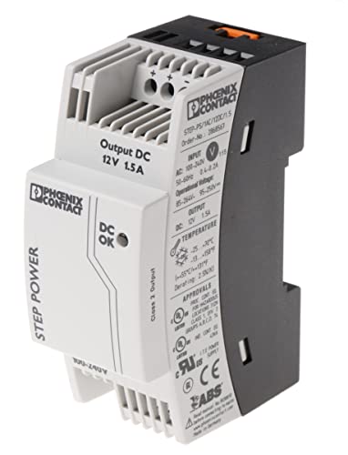 Phoenix Contact STEP-PS/1AC/12DC/1.5 -Phasen Getaktet DIN-Schienen Netzteil 18W, 85 → 264V ac, 12V dc / 1.5A Phoenix Contact STEP-PS/1AC/12DC/1.5 -Phasen Getaktet DIN-Schienen Netzteil 18W, 85 → 264V ac, 12V dc / 1.5A von PHOENIX CONTACT