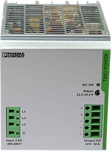 Phoenix Contact TRIO-PS/3AC/24DC/20 3-Phasen Getaktet DIN-Schienen Netzteil 480W, 400V ac, 24V dc / 20A von PHOENIX CONTACT