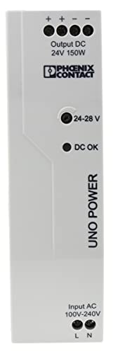 Phoenix Contact UNO-PS/1AC/24DC/150W -Phasen Getaktet DIN-Schienen Netzteil 150W, 85 → 264V ac, 24V dc / 6.25A von PHOENIX CONTACT