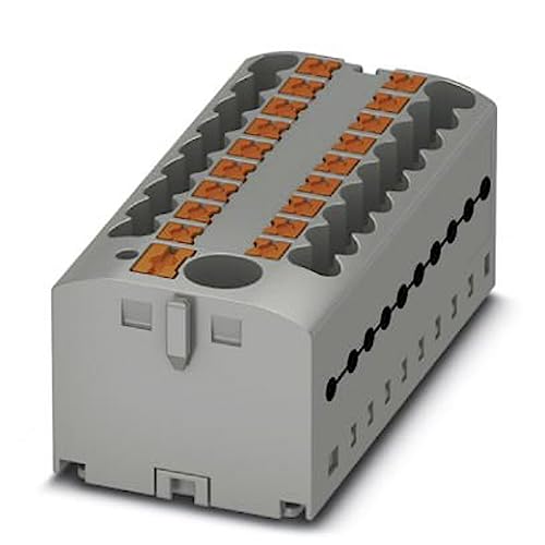 Phoenix Safe Contact PTFIX 6/18X2,5-G GY Verteilerblock, Grundklemme mit Einspeisung, 450 V, 24 A, Anzahl der Anschlüsse 19, Querschnitt 0,14 mm²-4 mm² Grau, 8 Stück von PHOENIX CONTACT