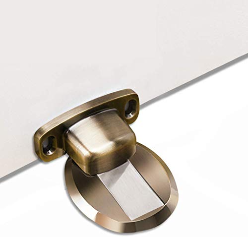 PHOEWON Metall Türstopper Türstopper Magnet Ohne Bohren Edelstahl Tür Stopper Boden, Türhalter (2 Stück,Bronze) von PHOEWON