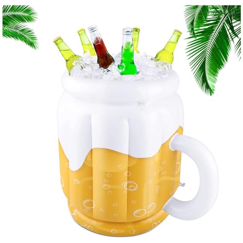 Aufblasbarer Biereimer für Sommerpartys, becherförmiger Getränkekühler für hawaiianische Luau Pool Beach-Themenparty, 44 * 32 cm von PHOGARY