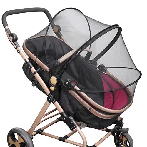 Moskitonetz für Kinderwagen, Kinderwagen-Zubehör für den Sommer, verschlüsseltes Kinderwagen-Moskitonetz Vollabdeckung, Baby-Kinderwagen-Insektennetz, Körbchen, Wiegen atmungsaktiv dehnbar von PHOGARY