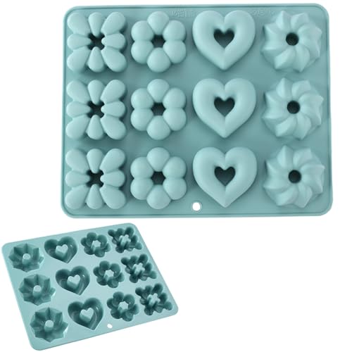 PHOGARY 2 Stück Gugelhupfform Silikon, Gugelhupf Silikon backform, wiederverwendbare Kuchenform, Leicht zu reinigende Muffinformen(4 verschiedene Gugelhupfform) von PHOGARY