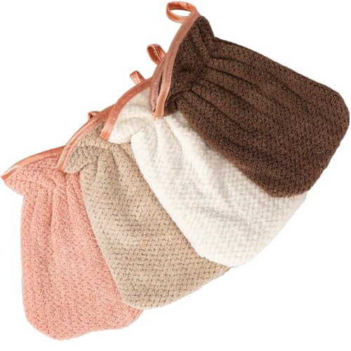 PHOGARY 4er Pack Frottee Waschhandschuhe Waschlappen Korallensamt Mikrofaser, Waschhandschuh für Gesicht Körper 13x20cm von PHOGARY