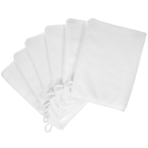 PHOGARY 6 Pack Waschlappen Frottee, Mikrofaser Waschlappen Kinder Waschlappen Gästehandtücher, Super Saugfähig & Weiche Waschhandschuhe für Gesicht Körper 21×15cm(Weiß) von PHOGARY