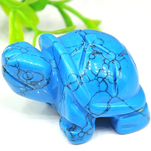 PHONME 1pc Naturstein Schildkröte Statue Kristallquarz Handgeschnitzte Meeresschildkröte Figur Home Office Dekoration Haushalt Voller Textur (Color : Blue Turquoise, Size : 1pc 1.42 * 1.06 * 0.47in) von PHONME