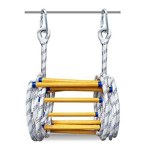 PHONME 3m 5m 8m 10m 15m 20m Strickleiter Feuerleiter Fluchtleiter Rettungsleiter Notleiter Mehrzweckleiter Feuerleiter Tragfähigkeit bis zu 420 kg mit Haken Für Feuerleitern Und Balk(Size:20m) von PHONME