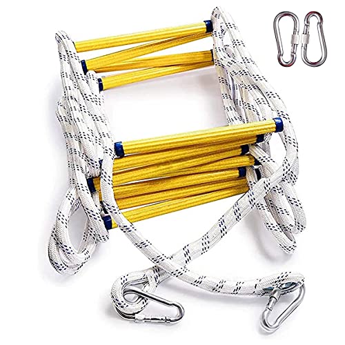 PHONME Strickleiter Feuerfeste Rettungsleiter Weiche Leiter Feuerleitern 3m 5m 8m 10m 15m 20m Für Kinder Und Erwachsene Tragfähigkeit bis zu 420 kg mit Haken(Size:3m) von PHONME