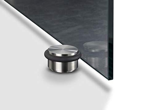 Bodentürstopper für Glastüren, Edelstahl Vollmaterial, gebürstet, Stopper mit Viton-Gummiring, stoppt verlässlich schwere Türen, zur Bodenmontage, Gummipuffer, Türpuffer - PHOS Design Bodentürstopper für Glastüren, Edelstahl Vollmaterial, gebürstet, Stopper mit Viton-Gummiring, stoppt verlässlich schwere Türen, zur Bodenmontage, Gummipuffer, Türpuffer - PHOS Design von PHOS Edelstahl Design
