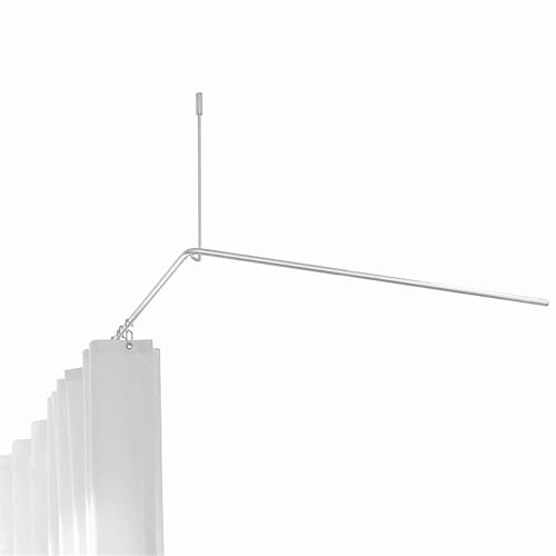 Duschvorhangstange L-Form Edelstahl massiv, 100x90 cm, Ø12 mm, matt gebürstet, Deckenträger einkürzbar - PHOS Design Duschvorhangstange L-Form Edelstahl massiv, 100x90 cm, Ø12 mm, matt gebürstet, Deckenträger einkürzbar - PHOS Design von PHOS Edelstahl Design