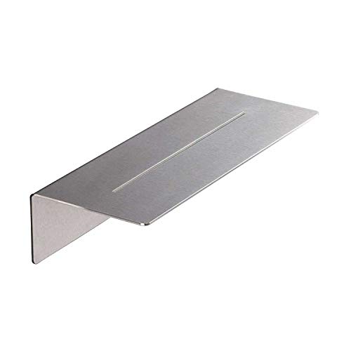 Duschablage zur Verklebung, 30 cm breit, OHNE BOHREN, Edelstahl, rostfrei, matt gebürstet, Duschkorb Badregal, inklusive Kleber- PHOS Design von PHOS Edelstahl Design