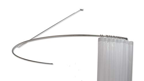 Duschvorhangstange Halbkreis 140 cm, gebogene U-Form für Badewannen, Wandabhängung, Edelstahl matt, Duschstange - PHOS Design von PHOS Edelstahl Design