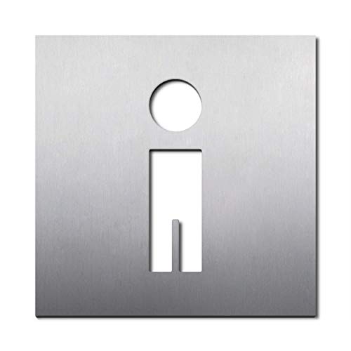 WC-Türschild Herren Toilette, Edelstahl matt, 16 x 16 cm, selbstklebend, ohne Bohren einfach anzubringen, Toilettenschild-Aufkleber Männer Piktogrammschild gut sichtbar eindeutig - PHOS Design WC-Türschild Herren Toilette, Edelstahl matt, 16 x 16 cm, selbstklebend, ohne Bohren einfach anzubringen, Toilettenschild-Aufkleber Männer Piktogrammschild gut sichtbar eindeutig - PHOS Design von PHOS Edelstahl Design