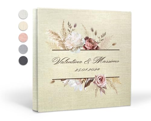 PHOTOCITY Fotoalbum zum Selbstgestalten - für Fotos im Format 10x13-60 Seiten - Größe 30x30 cm - Geschenk zur Hochzeit zum Hochzeitstag (Lino, 30x30 60 pagine) von PHOTOCITY