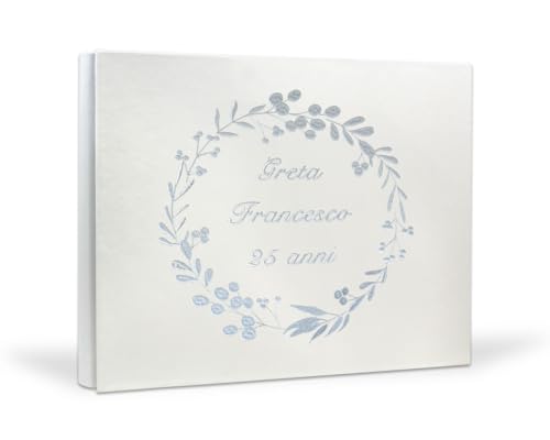 PHOTOCITY Fotoalbum mit gestickten Namen, Gesticktes Fotoalbum, Album für Fotos zum Kleben – Polaroid – Leineneinband – 60 Seiten mit Seidenpapier (Ecopelle, 30x25 60 pagine) von PHOTOCITY