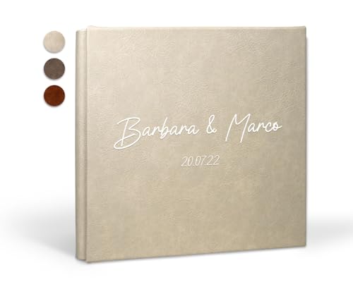 PHOTOCITY Gästebuch Hochzeitsgästebuch, Hardcover – personalisiertes Hochzeitsgästebuch – Hochzeits-Widmungsbuch (Ecocover nature, 30x30 100 pagine) von PHOTOCITY