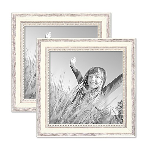 2er Set Bilderrahmen Shabby-Chic Landhaus-Stil Weiss 20x20 cm Massivholz mit Glasscheibe und Zubehör/Fotorahmen 2er Set Bilderrahmen Shabby-Chic Landhaus-Stil Weiss 20x20 cm Massivholz mit Glasscheibe und Zubehör/Fotorahmen von PHOTOLINI
