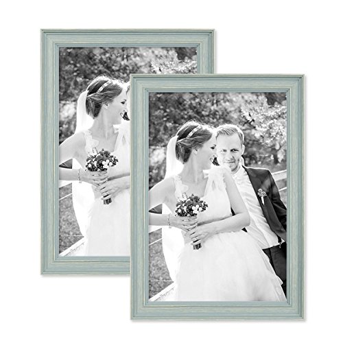 2er Set Bilderrahmen Skandinavischer Landhaus-Stil Petrol/Taubenblau 20x30 cm Massivholz mit Shabby-Chic Note/Fotorahmen/Wechselrahmen 2er Set Bilderrahmen Skandinavischer Landhaus-Stil Petrol/Taubenblau 20x30 cm Massivholz mit Shabby-Chic Note/Fotorahmen/Wechselrahmen von PHOTOLINI