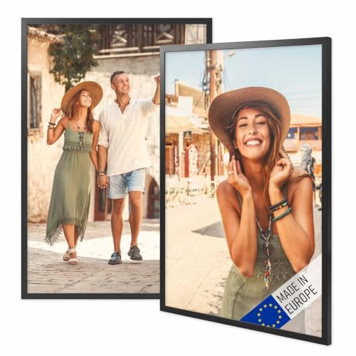 PHOTOLINI Bilderrahmen 40x60 Holz Schwarz 2er Set, 40x60 cm Bilderrahmen Made in EU, Holzrahmen 60x40 mit bruchsicherem Acrylglas, Rahmen zum Aufhängen mit Zubehör - für Ihre liebsten Fotos & Bilder PHOTOLINI Bilderrahmen 40x60 Holz Schwarz 2er Set, 40x60 cm Bilderrahmen Made in EU, Holzrahmen 60x40 mit bruchsicherem Acrylglas, Rahmen zum Aufhängen mit Zubehör - für Ihre liebsten Fotos & Bilder von PHOTOLINI